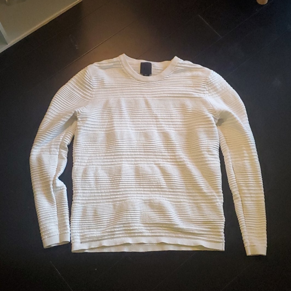 White ribbed sweater